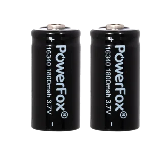 Deux batteries rechargeables PowerFox 16340 pour laser Pro Mini