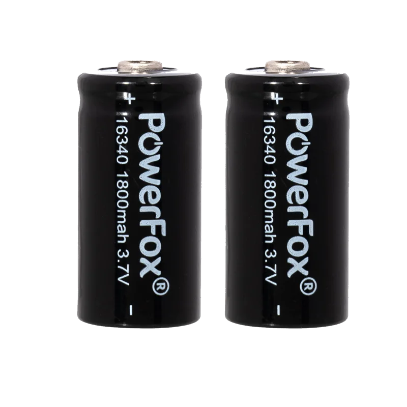 Deux batteries rechargeables PowerFox 16340 pour laser Pro Mini