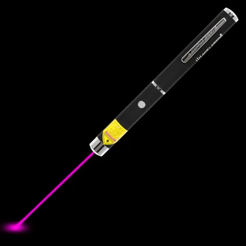 Pointeur laser violet AV-1 avec faisceau laser visible dans l’obscurité